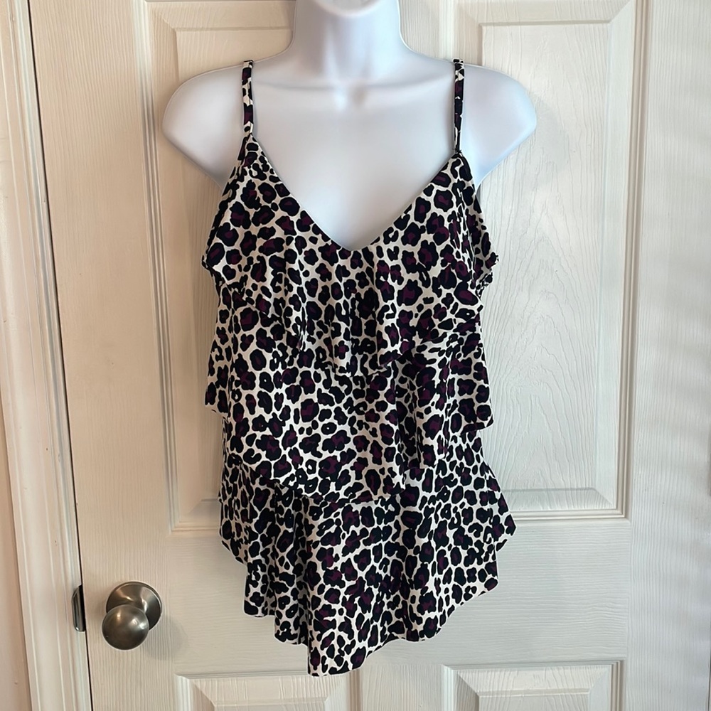 Leopard Print Tankini Top